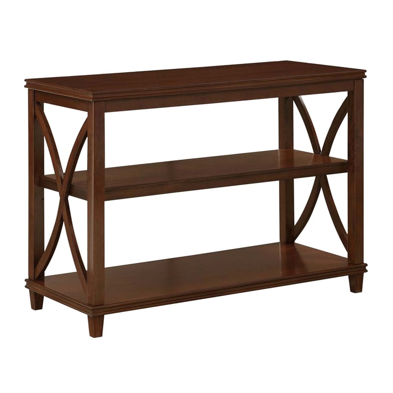 Convenience Concepts Florence Console Table in Brown Wood Finish ...