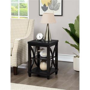 convenience concepts florence end table in black wood finish