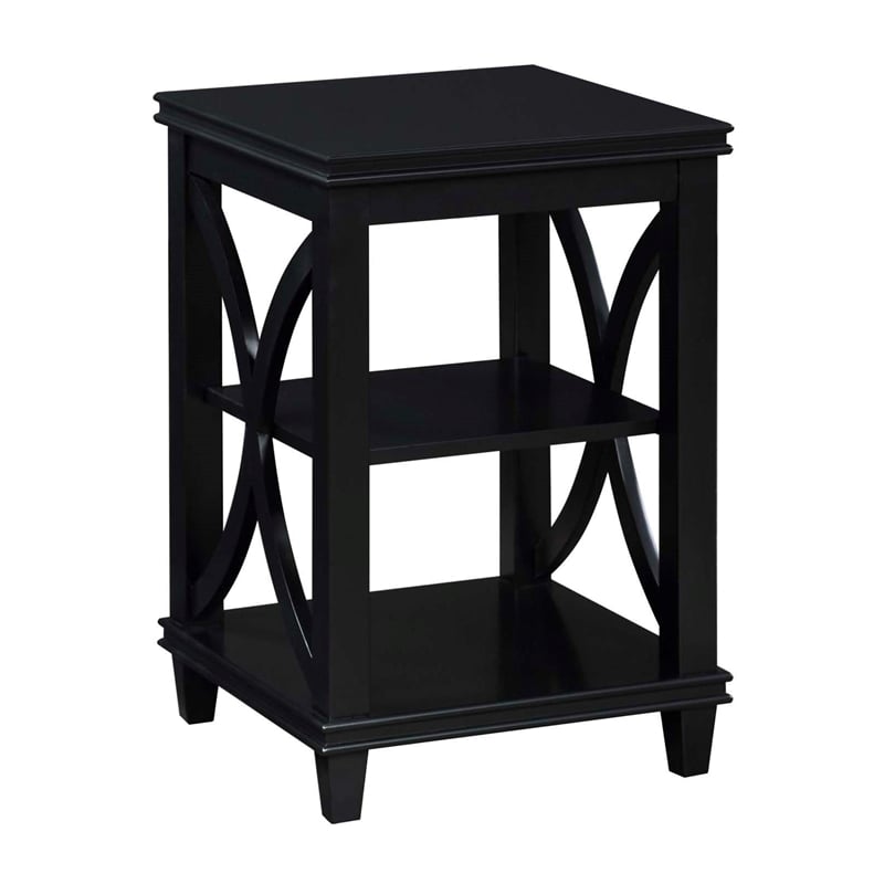 Convenience Concepts Florence End Table in Black Wood Finish