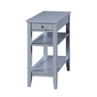 American Heritage Three Tier End Table With Drawer in Gray Wood Finish