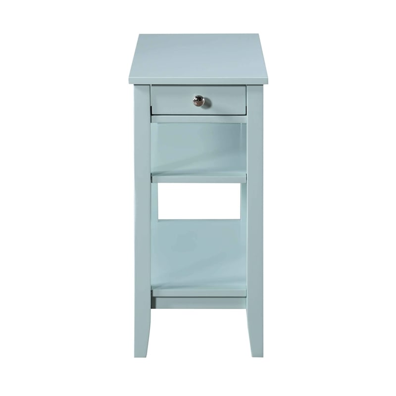 American Heritage Three Tier End Table With Drawer in Blue Wood Finish