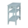 American Heritage Three Tier End Table With Drawer in Blue Wood Finish