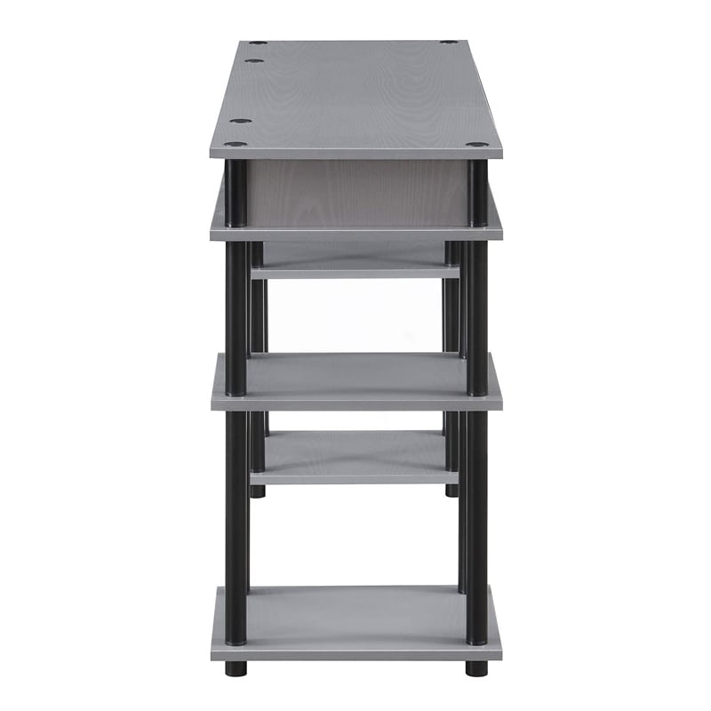 Designs2Go No-tools Student Desk in Gray Wood Finish and Black Steel Poles