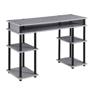 Designs2Go No-tools Student Desk in Gray Wood Finish and Black Steel Poles