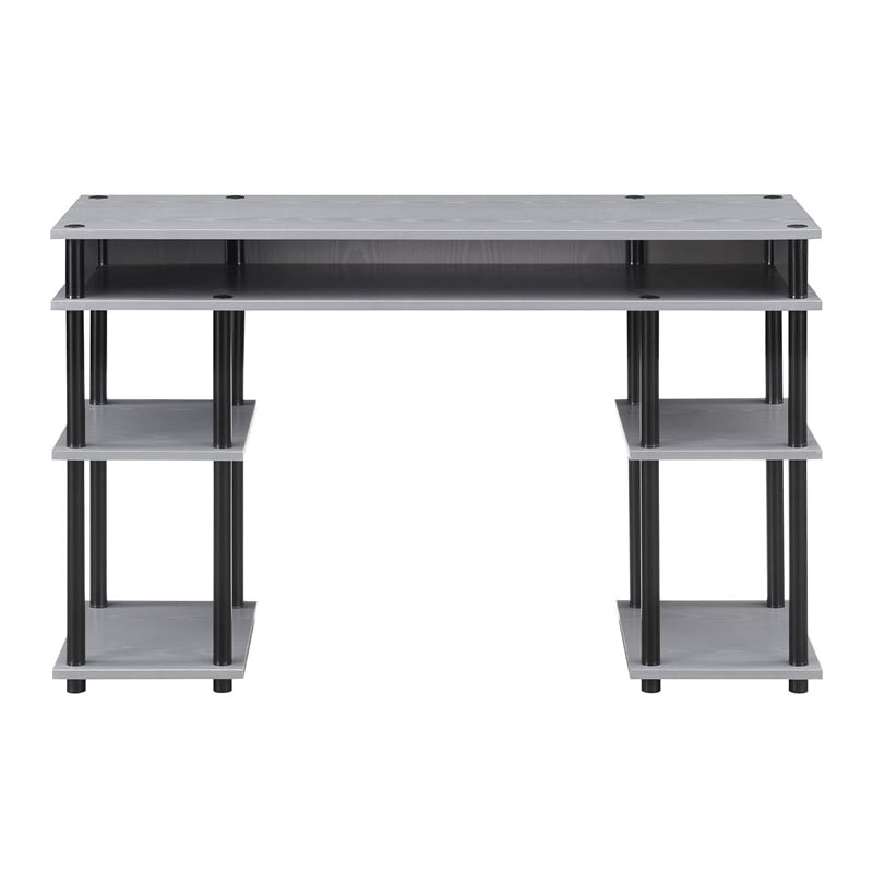 Designs2Go No-tools Student Desk in Gray Wood Finish and Black Steel Poles