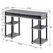 Designs2Go No-tools Student Desk in Gray Wood Finish and Black Steel Poles