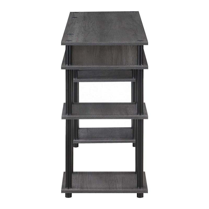 Designs2Go No Tools Student Desk in Charcoal Gray Wood Finish and Black Poles