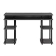 Designs2Go No Tools Student Desk in Charcoal Gray Wood Finish and Black Poles