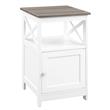 Oxford End Table with Cabinet in Driftwood Brown and White Wood Finish