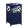 Convenience Concepts Oxford End Table with Cabinet in Cobalt Blue Wood Finish