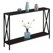 Tucson Console Table in Espresso Wood Finish and Black Steel Frame