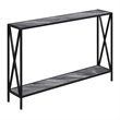 Tucson Console Table in Faux Gray Marble Wood Finish and Black Frame