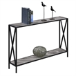 Tucson Console Table in Faux Gray Marble Wood Finish and Black Frame