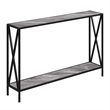 Tucson Console Table in Faux Gray Marble Wood Finish and Black Frame