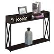 Tucson Deluxe 2 Tier Console Table in Espresso Wood Finish and Black Frame