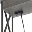 Tucson Flip Top End Table with Charging Station Charcoal Gray Wood & Black Frame
