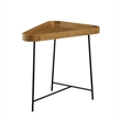 Lunar Triangle End Table in Driftwood Brown Wood and Black Metal Frame