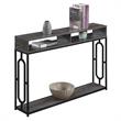 Omega Deluxe 2 Tier Console Table in Weathered Gray Wood and Black Frame