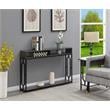 Omega Deluxe 2 Tier Console Table in Weathered Gray Wood and Black Frame