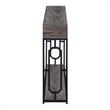 Omega Deluxe 2 Tier Console Table in Weathered Gray Wood and Black Frame
