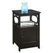 Convenience Concepts Omega End Table with Cabinet in Espresso Wood Finish