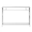 Convenience Concepts Oxford Chrome Console Table with Clear Glass Shelves