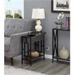 Town Square Flip Top End Table with Charging Station in Weathered Gray Wood