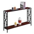 Town Square Black Metal Frame Console Table in Cherry Wood Finish