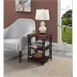 Town Square Black Metal Frame End Table in Cherry Wood Finish