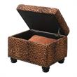 Designs4Comfort 5th Avenue Storage Ottoman in Leopard Multi-Color Fabric