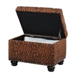 Designs4Comfort 5th Avenue Storage Ottoman in Leopard Multi-Color Fabric