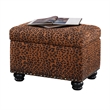 Designs4Comfort 5th Avenue Storage Ottoman in Leopard Multi-Color Fabric