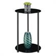 Convenience Concepts Designs2Go Classic Two-Tier Round End Table in Black Glass
