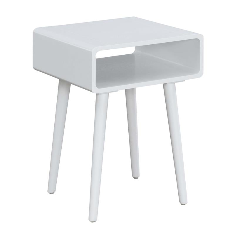 Convenience Concepts Napa Square End Table in White Wood Finish