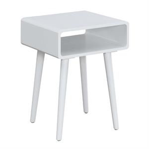 Convenience Concepts Napa Square End Table in White Wood Finish