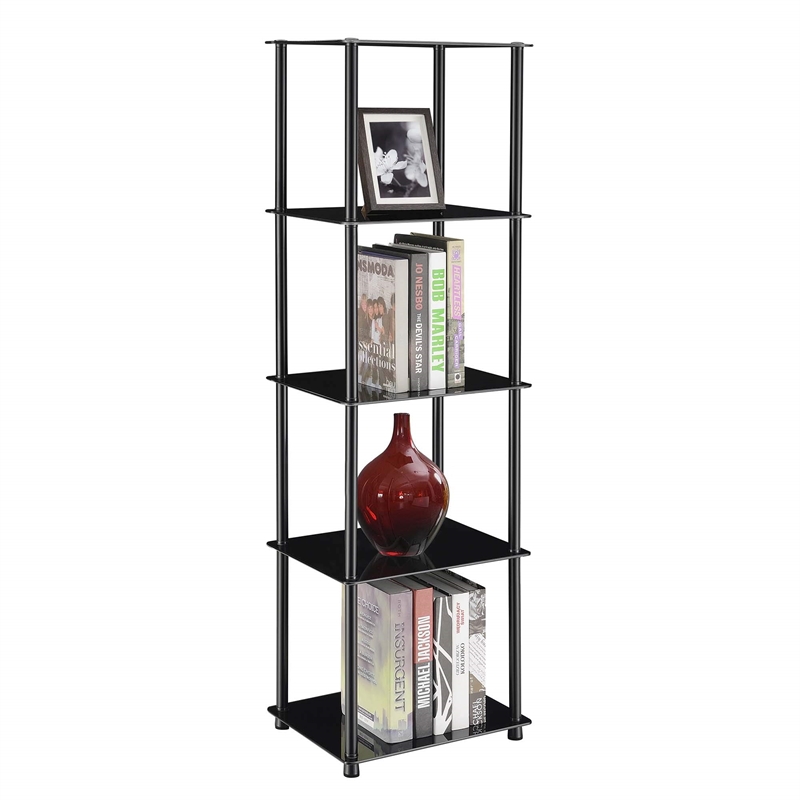 Convenience Concepts Designs2Go Classic Black Glass Five-Tier Tower