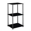 Convenience Concepts Designs2Go Classic Black Glass Three-Shelf Bookcase