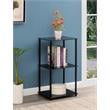 Convenience Concepts Designs2Go Classic Black Glass Three-Shelf Bookcase