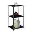 Convenience Concepts Designs2Go Classic Black Glass Three-Shelf Bookcase