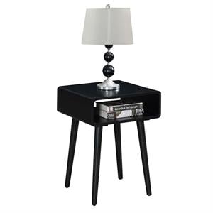 Convenience Concepts End Table Coffee Accent Table Square in Wood - Black