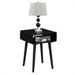 Convenience Concepts End Table Coffee Accent Table Square in Wood - Black