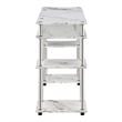 Designs2Go No-Tools Student Desk in White Faux Marble Wood Finish