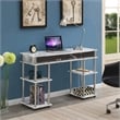Designs2Go No-Tools Student Desk in White Faux Marble Wood Finish