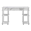 Designs2Go No-Tools Student Desk in White Faux Marble Wood Finish