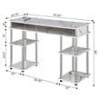 Designs2Go No-Tools Student Desk in White Faux Marble Wood Finish