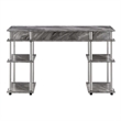 Designs2Go No Tools Student Desk in Gray Faux Marble Wood Finish
