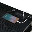 Designs2Go No Tools Student Desk with Charging Station in Black Wood Finish