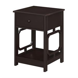 Convenience Concepts Omega One-Drawer End Table in Espresso Wood Finish