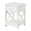 Convenience Concepts Oxford One-Drawer End Table in White Wood Finish