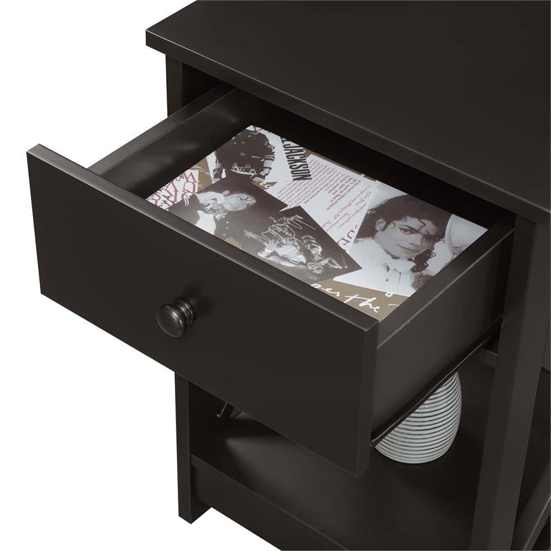 Convenience Concepts Oxford One-Drawer End Table in Espresso Wood Finish